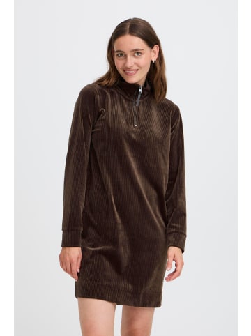 Oxmo Sweatkleid OXEBBA HALFZIP DRESS in braun
