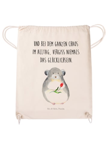 Mr. & Mrs. Panda Sportbeutel Chinchilla Blume mit Spruch in Creme