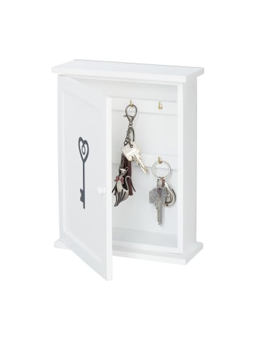 relaxdays Schlüsselkasten "Schlüssel" in Weiß