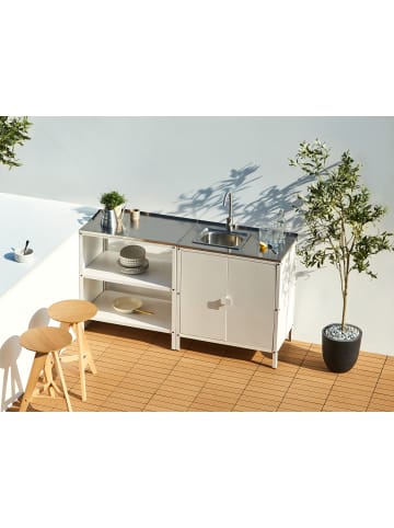 Beliani 2er-Set Gartenküche VILAMA in Weiß/Silber