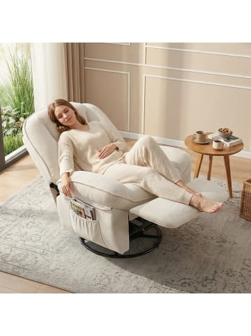 HOMCOM Relaxsessel-93L x 91B x 104H cm-Cremeweiß