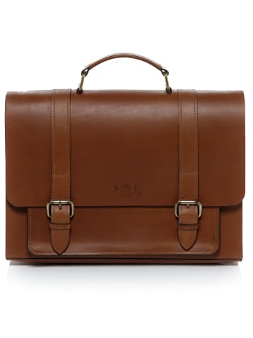 SID & VAIN Leder-Aktentasche Leder Businesstasche Unisex BRISTOL in braun