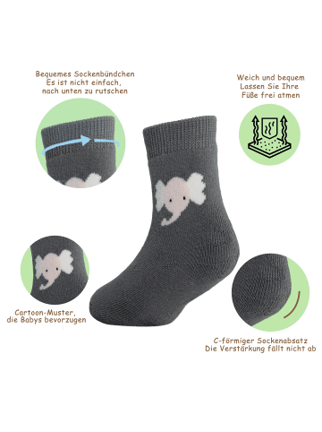 Yalion 3er-Set: Weiche Socken Vollplüsch combi2 in Bunt