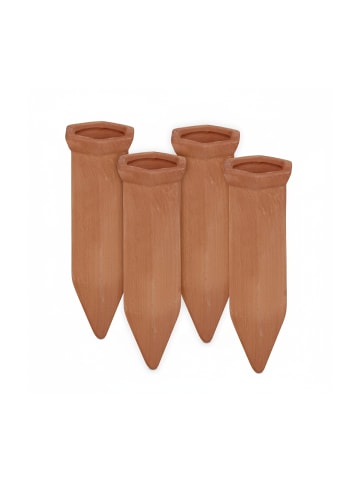 relaxdays 4x Tonspitzen Bewässerung in Terrakotta - (B)4,5 x (H)14 x (T)4 cm