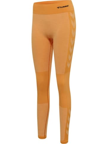 Hummel Leggings "Hmlclea Seamless Mid Waist Tights" in Orange