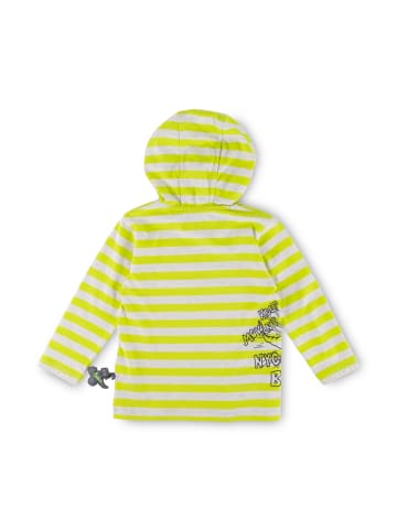 Sigikid Langarmshirt Sporty Dino in Neongelb/Hellgrau