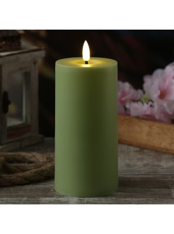 MARELIDA LED Kerze für Innen/Außen Outdoorkerze H: 17,5cm in grün