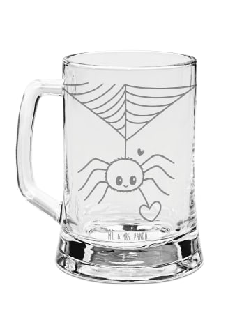 Mr. & Mrs. Panda Gravur Bierkrug Spinne Agathe Liebe ohne Spruch in Transparent