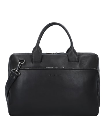 Plevier Vintage Larry Aktentasche Leder 40 cm Laptopfach schwarz