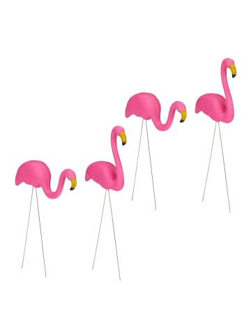 relaxdays 4x Flamingo Figur in Pink