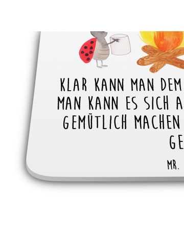 Mr. & Mrs. Panda Untersetzer Bär & Marienkäfer Lagerfeuer mit Sp... in Weiß