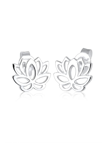 Elli Ohrringe 925 Sterling Silber Blume, Lotusblume in Silber