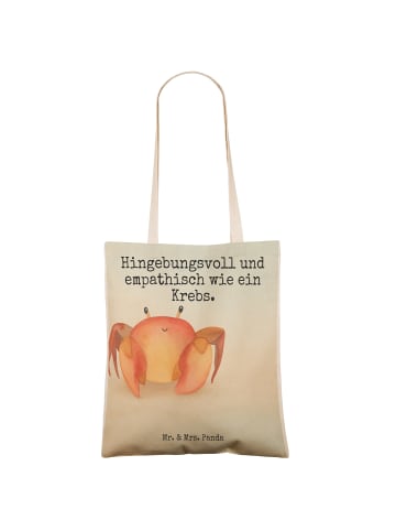 Mr. & Mrs. Panda Tasche Sternzeichen Krebs Design mit Spruch in Weiß