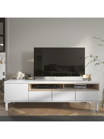 CALICOSY TV Möbel APRIL in Weiß - (W)155,7 x (H)48,2 x (L)48,25 cm