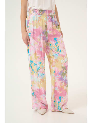 CULTURE Casual Hose CUvalerie Relaxed fit in Yellow/Pink Abstract