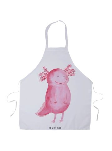 Mr. & Mrs. Panda Schürze Axolotl Glücklich ohne Spruch in Weiß