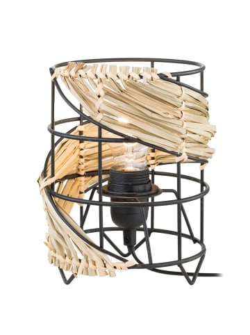 home24 Tischleuchte Vadum in Schwarz / Braun