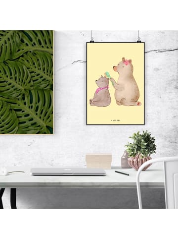 Mr. & Mrs. Panda Poster Bär Kind ohne Spruch in Gelb Pastell