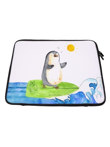 Mr. & Mrs. Panda Notebook Tasche Pinguin Surfer ohne Spruch in Weiß