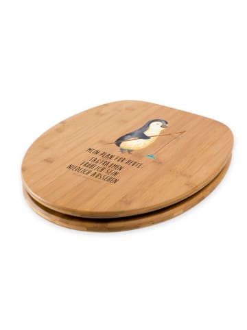 Mr. & Mrs. Panda Motiv WC Sitz Pinguin Angler mit Spruch in Braun