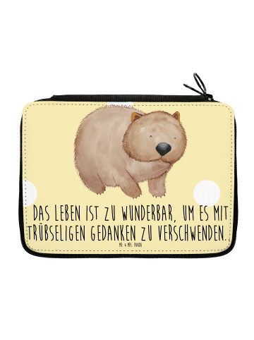 Mr. & Mrs. Panda Federtasche Wombat mit Spruch in Gelb Pastell