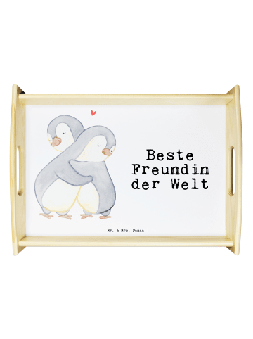 Mr. & Mrs. Panda Tablett Pinguin Beste Freundin der Welt mit Spruch in Weiß