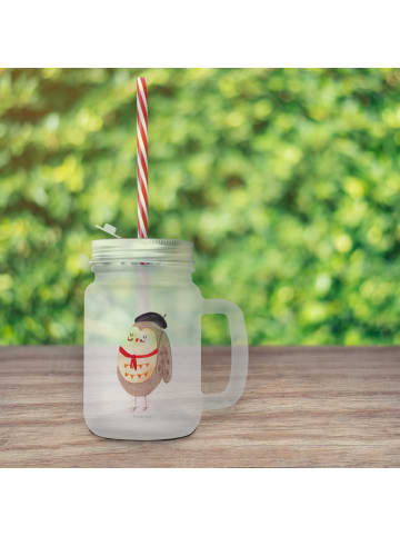 Mr. & Mrs. Panda Trinkglas Mason Jar Eule Frankreich ohne Spruch in Transparent