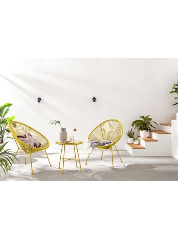 home24 Sitzgruppe Copacabana 3-teilig in Gelb