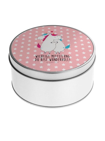 Mr. & Mrs. Panda Keksdose Einhorn Mitteilung mit Spruch in Rot Pastell