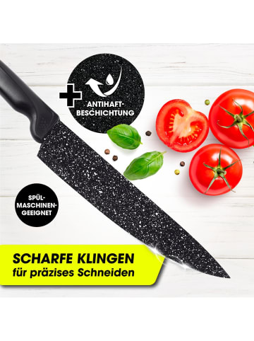 Gourmet Maxx Messerset 6-tlg. schwarz inkl. Sparschäler Schwarz