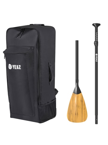 YEAZ KIT PLUS trolley-rucksack und carbon/bambus-paddel in schwarz