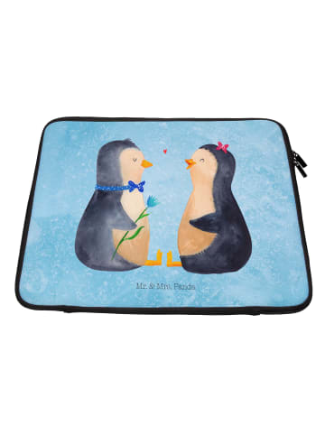 Mr. & Mrs. Panda Notebook Tasche Pinguin Pärchen ohne Spruch in Eisblau