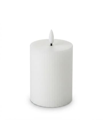 relaxdays 4 x LED Kerzen in Weiß - (H)13 x Ø 7,5 cm