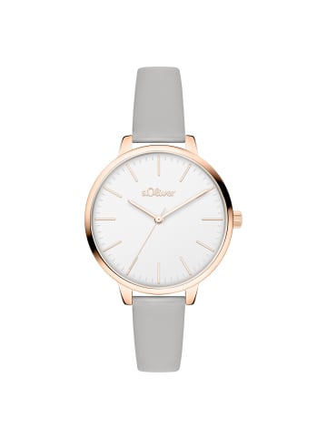 s.Oliver Armbanduhr Zeitlos und modern in grau