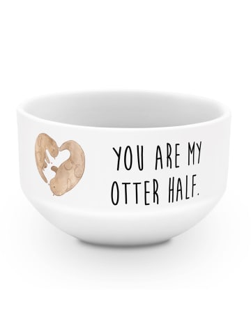 Mr. & Mrs. Panda Salatschälchen Otter Herz mit Spruch in Weiß