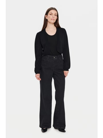 SAINT TROPEZ Strickjacke MilaSZ Gerade Passform in Black