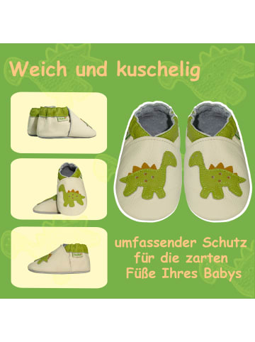 Sayoyo Baby Krabbelschuhe aus Leder, weiche Lauflernschuhe mit rutschfester Sohle 