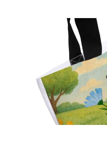 Mr. & Mrs. Panda Shopper Igel Blumen Design ohne Spruch in Weiß