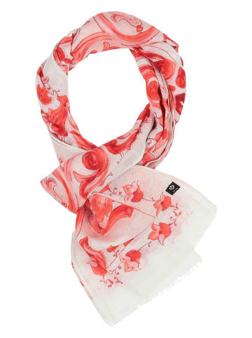 Fraas Schal in rot ecru - 0002