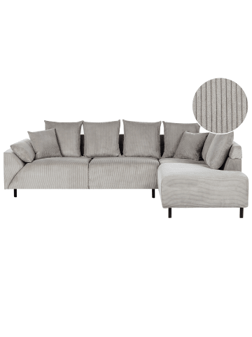 Beliani 9-tlg Ecksofa LUNNER in Grau/Schwarz