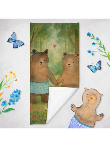 Mr. & Mrs. Panda Handtuch Bär Freundin Design ohne Spruch in Weiß