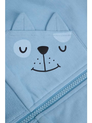 Coccodrillo Baumwoll-Kapuzenjacke mit Reißverschluss in blau