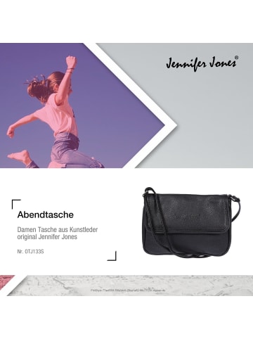 Jennifer Jones Abendtasche, Umhängetasche Kunstleder schwarz ca. 19cm