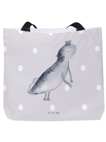 Mr. & Mrs. Panda Tasche Axolotl Schwimmen ohne Spruch in Grau Pastell