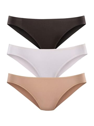 LASCANA Bikinislip in schwarz, weiß, beige