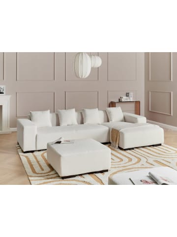 Beliani 2-tlg Ecksofa LUNGO in Weiß/Schwarz linksseitig