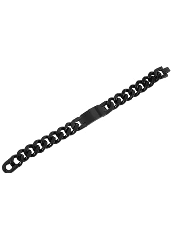 Adeliás Herren Armband – Panzerarmband aus Edelstahl 21,5 cm in schwarz