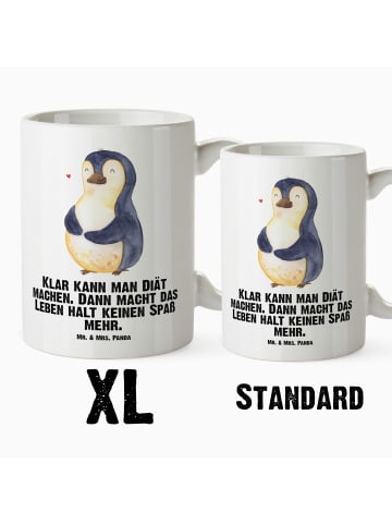 Mr. & Mrs. Panda Haferl Pinguin Diät mit Spruch in Weiß