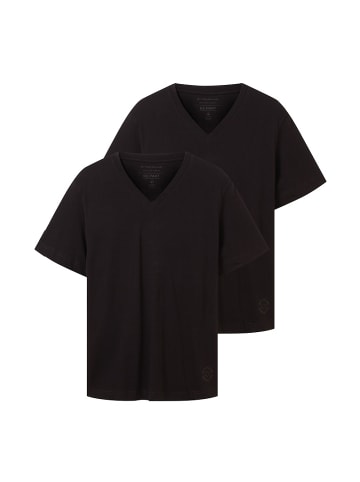 Tom Tailor T-Shirt V-NECK in Schwarz