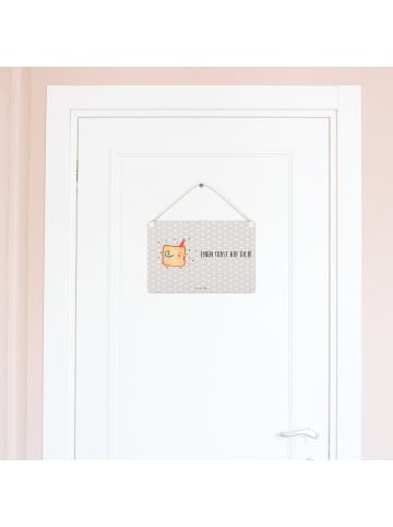 Mr. & Mrs. Panda Schild Toast Party mit Spruch in Grau Pastell